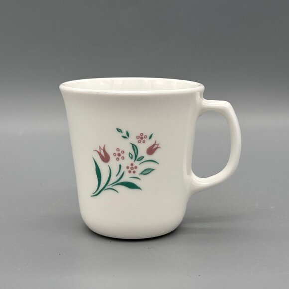 Corning Ware Corelle Rosemarie Pink Tulip Flower Coffee Tea Cup Mugs (Set of 4) - Picture 3 of 6